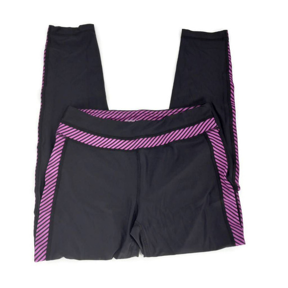 Romeo + Juliet Womens Active Leggings Black Purple Stretch Full Length M New - Picture 4 of 10